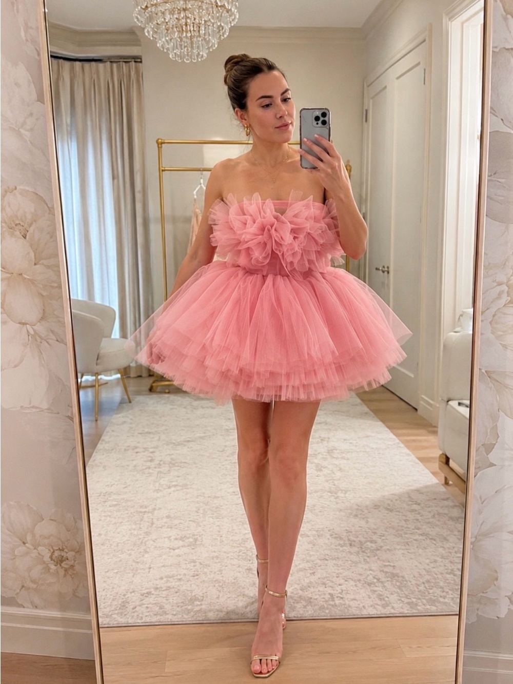 Mac Duggal Pink Strapless Tulle Mini Dress - Elegant Party Look size 6